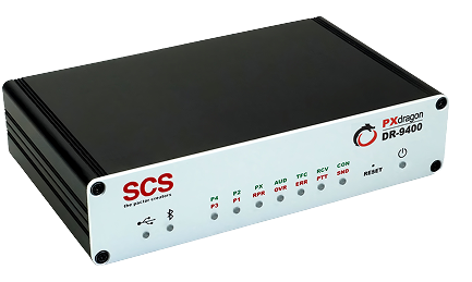 PACTOR-Modem PXdragon DR-9400 – Frontansicht mit Status-LEDs